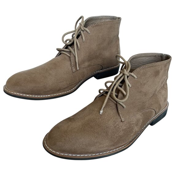 Old Navy Mens 11 Suede Chukka Boots Tan Y2K Ankle Lace Up Comfort Shoe Timeless - Picture 1 of 11